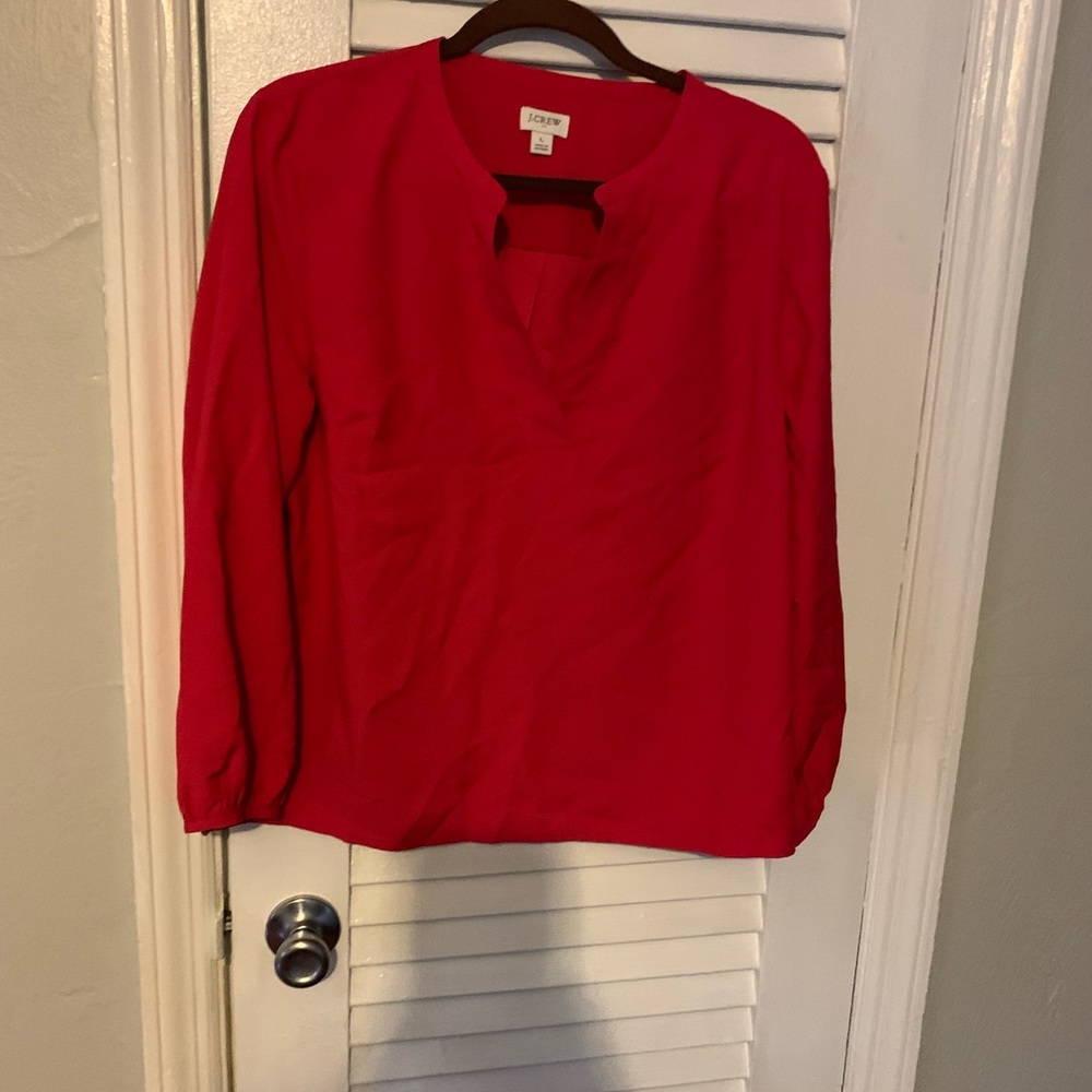 Large red J Crew blouse